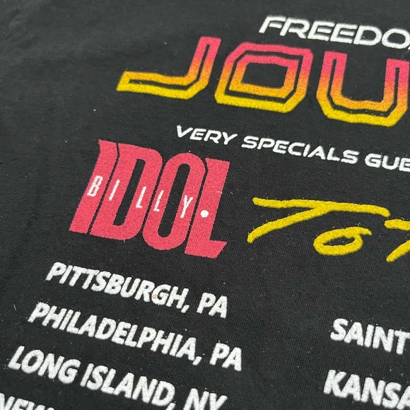 🎸 '22 Journey Band Billy Idol Toto 2 Side UNWORN Freedom Tour Shiny Bright Tee - Picture 9 of 14